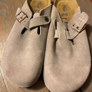 Birkenstock Boston Clog Taupe Soft Footbed Womens 6 6.5 7 7.5 8 8.5 9.5 10 10.5